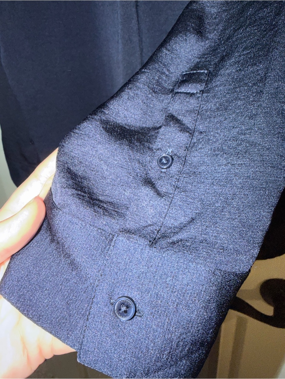 Express Navy V-Neck Long Sleeve Tunic Blouse - XL - Picture 3 of 6